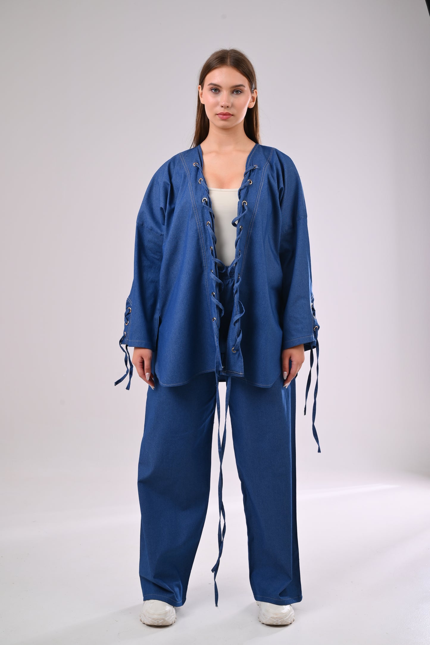 The Denim Lace Set
