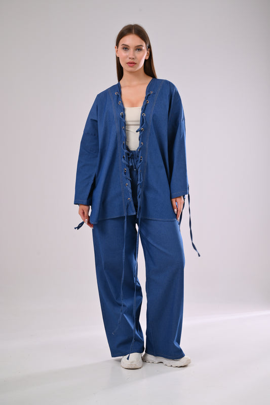 The Denim Lace Set