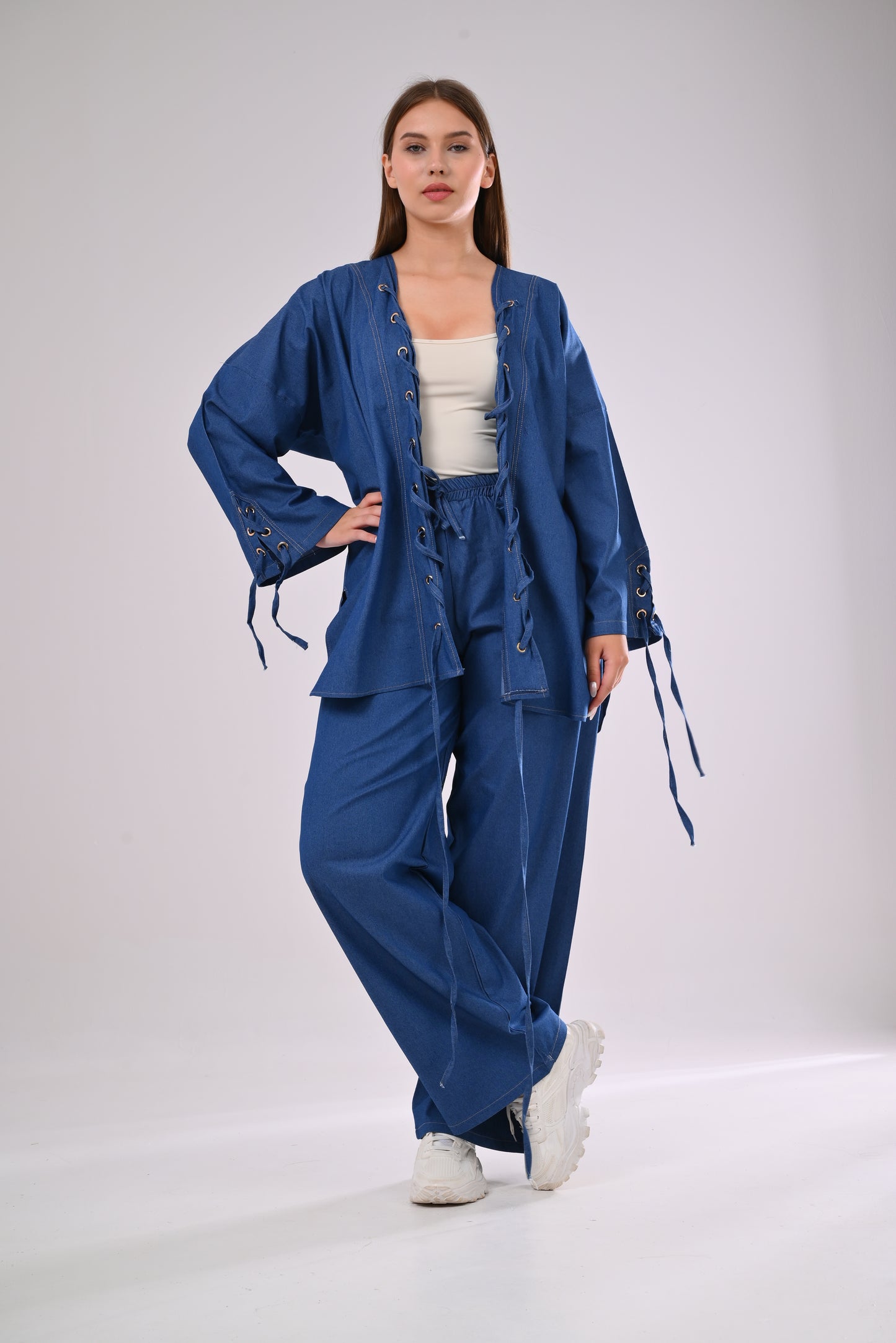 The Denim Lace Set