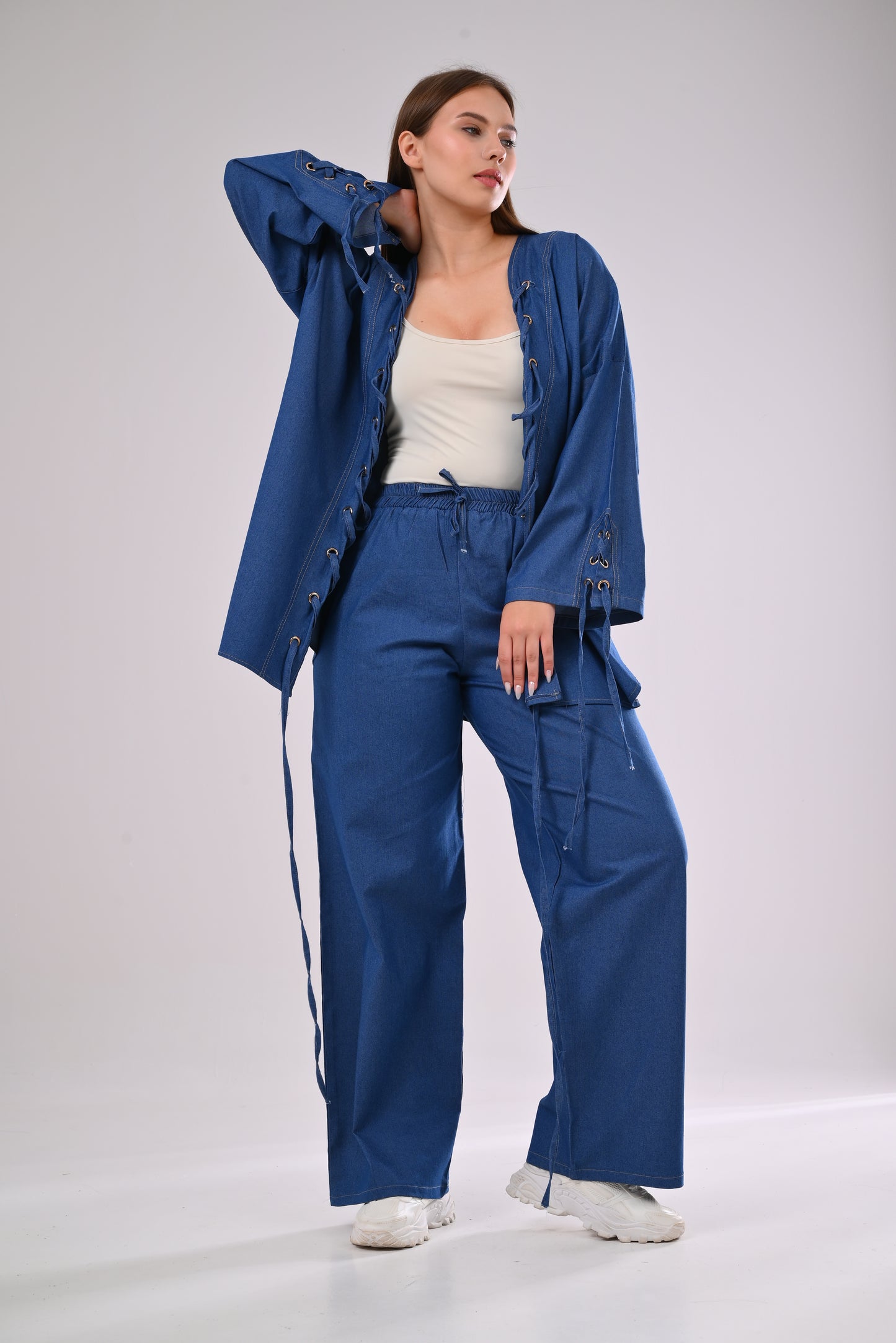 The Denim Lace Set